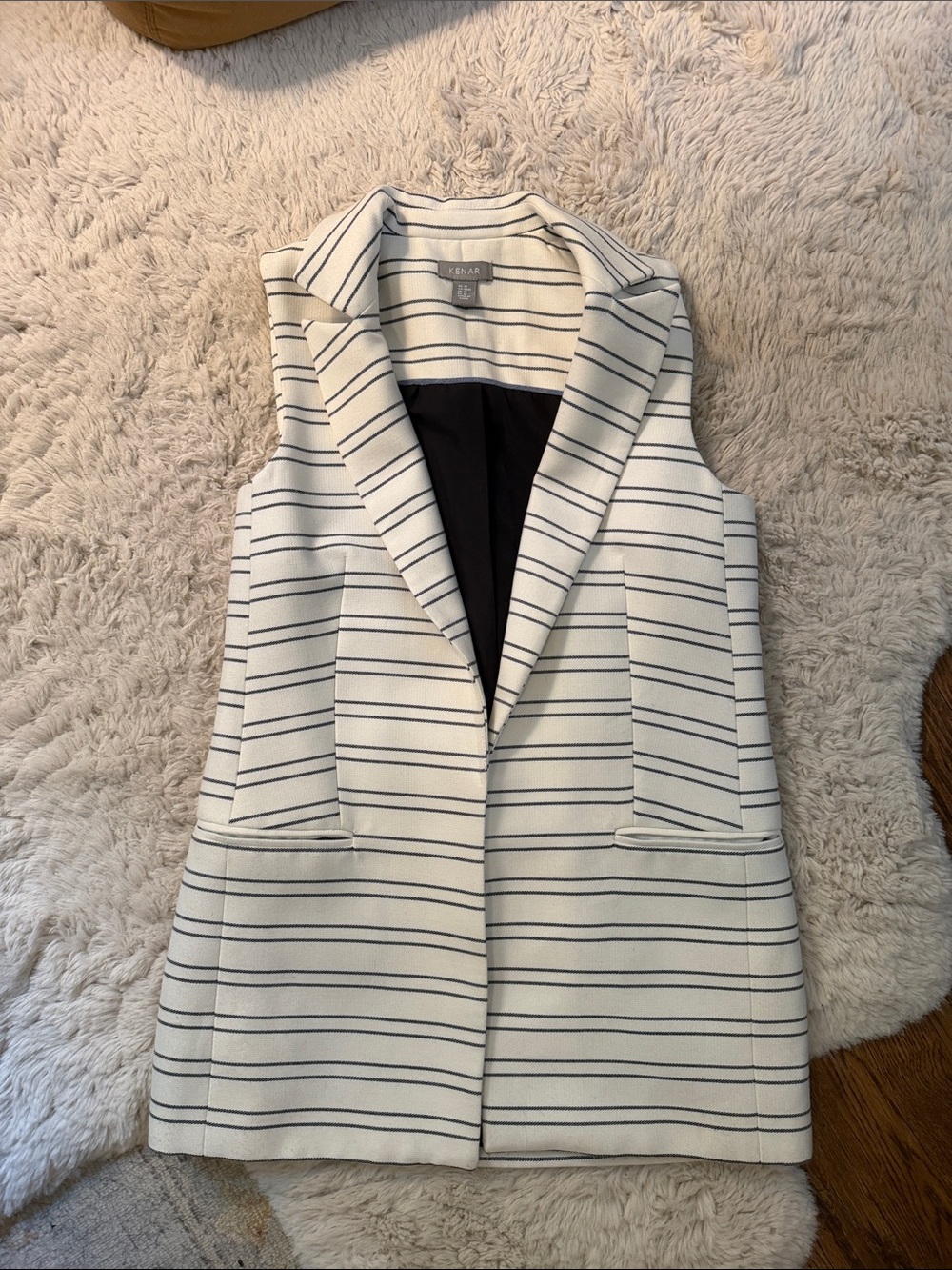 Kenar White Vest with Navy Stripe Tailoring